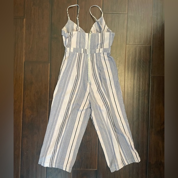 Iris Blue and White Striped Jumpsuit - Picture 2 of 3